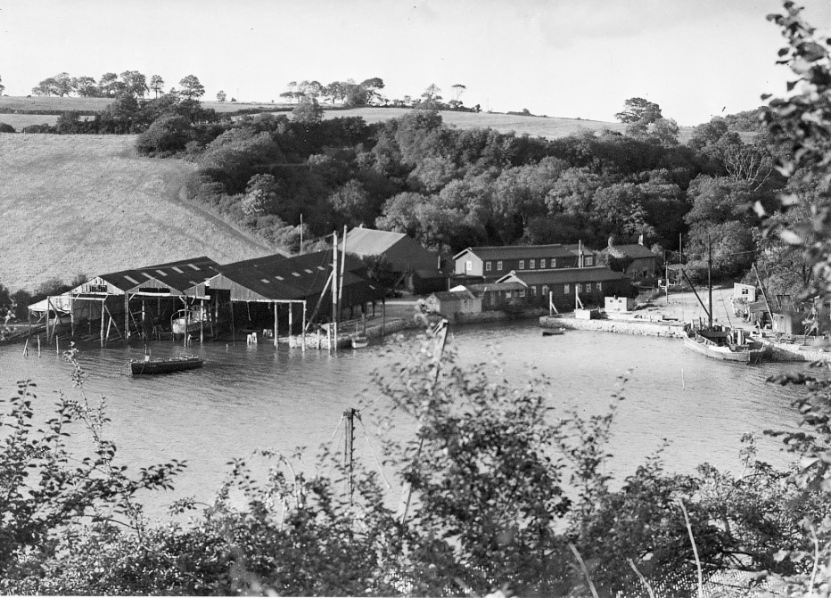 Galmpton Creek and shipyard in 1948