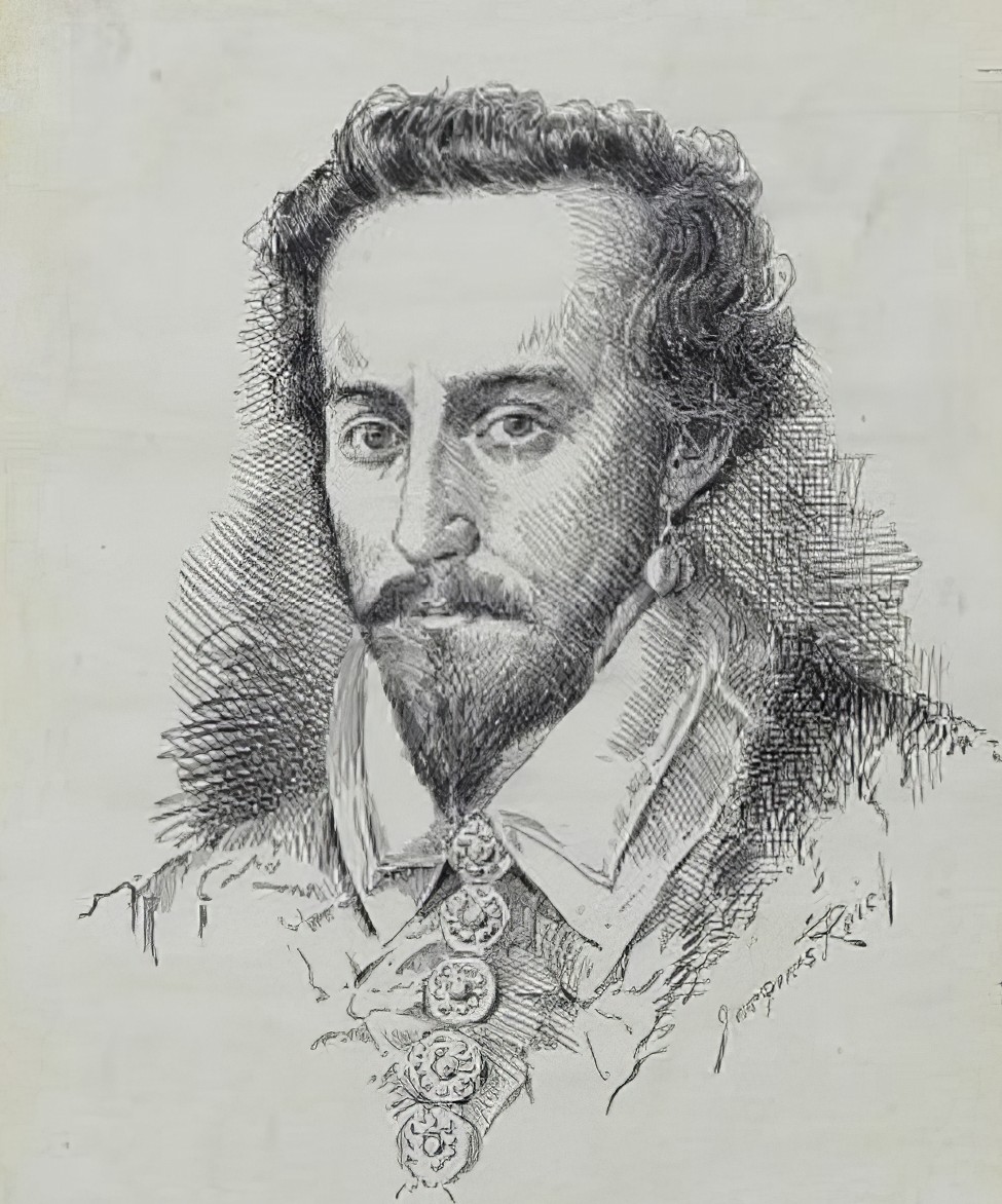 Sir Walter Raleigh Portrait Drawing by Jacques Reich