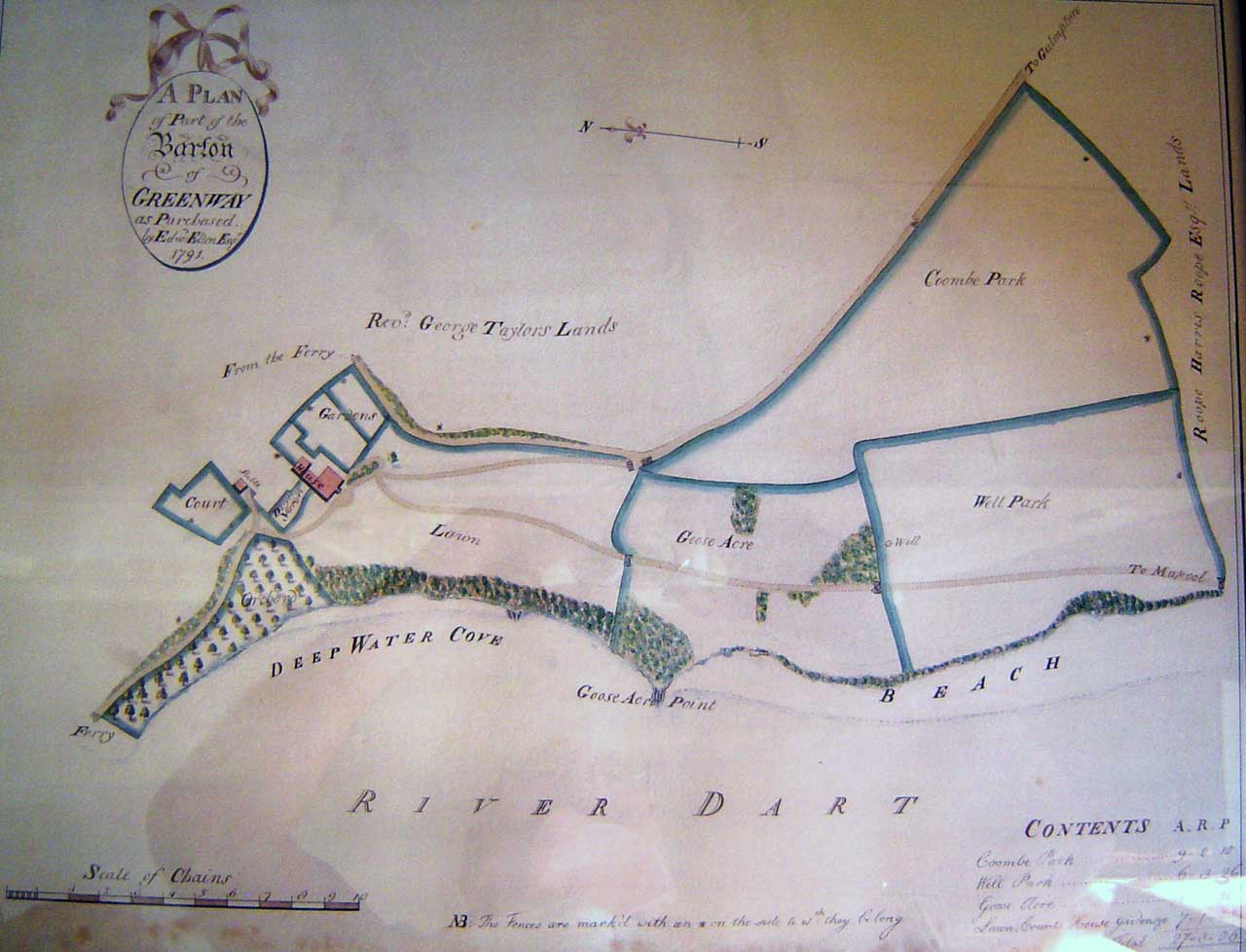 Greenway Estate map of 1791